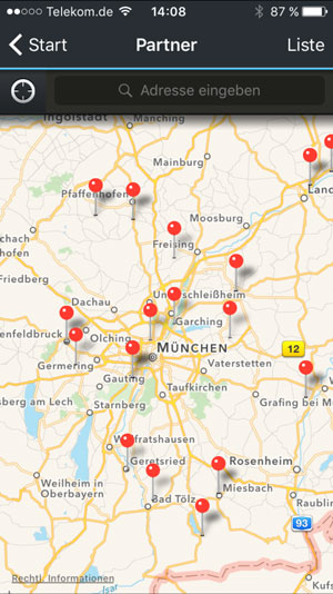 Screenshot - Partner Kartenansicht