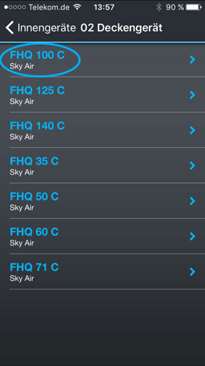 Screenshot - Auflistung Innengeräte