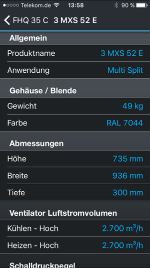 Screenshot - Detailansicht Außengerät